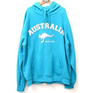 Hoxley Australia Down Under Hoodie Sweatshirt Kangaroo Men's Size XL Surf Skater